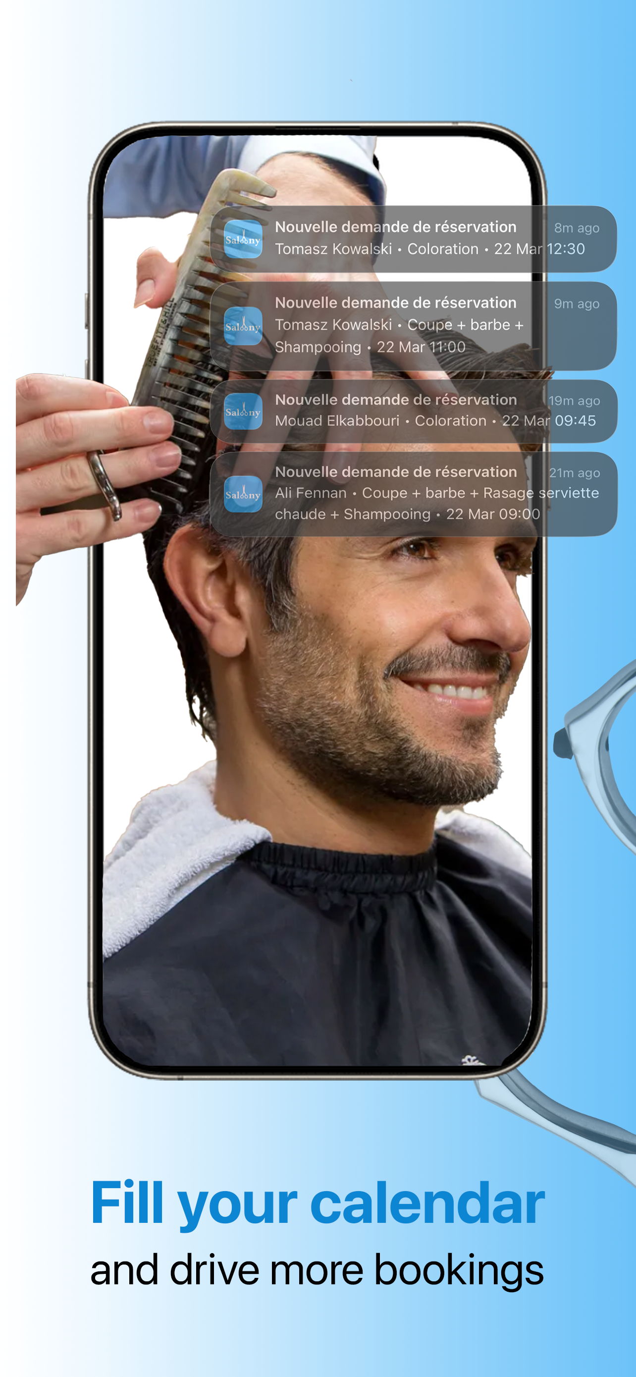 Capture de l'app pro Saloony